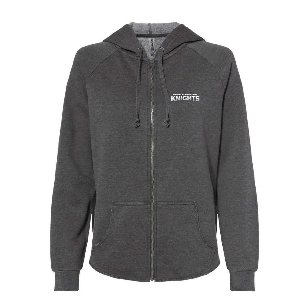 Smiley Elementary Women's California Wave Wash Full-Zip Hoodie