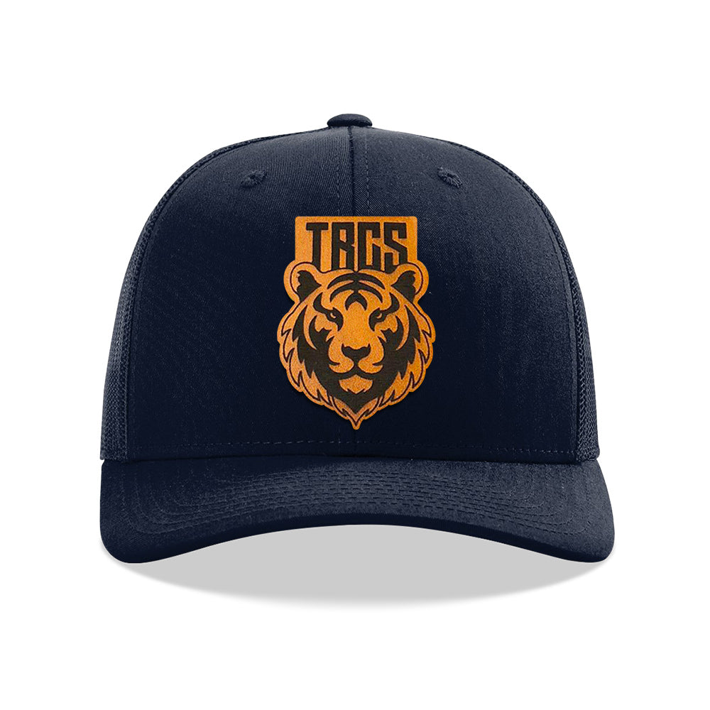 TRCS Tigers Leather Patch Navy Trucker Hat